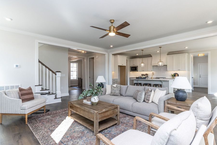 Representative furnished interior of a home built from the Azalea American Farmhouse by Homes by Dickerson in The View, Durham (Image 8).