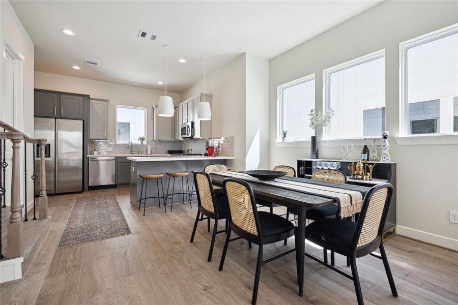 Furnished interior view inside a new home in White Oak Station, Houston (Image 12). Furnished interior view inside a new home in White Oak Station, Houston (Image 12).