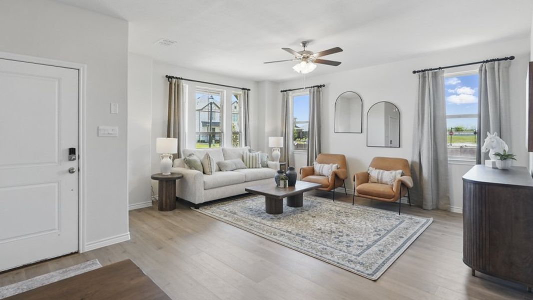 Representative furnished interior of a home built from the Caspian by D.R. Horton in Liberty Crossing, Royse City (Image 14). Representative furnished interior of a home built from the Caspian by D.R. Horton in Liberty Crossing, Royse City (Image 14).