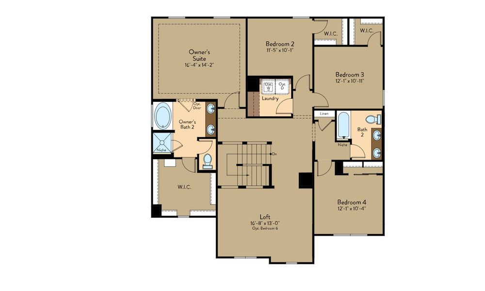 2D floor plan layout for the Whitney by View Homes in Enchanted Hills, El Paso, TX (Image 4).