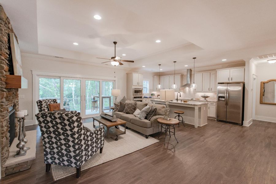 Representative furnished interior of a home built from the McKinley by Bill Clark Homes in The Sanctuary at Sunset Beach, Sunset Beach (Image 4). Representative furnished interior of a home built from the McKinley by Bill Clark Homes in The Sanctuary at Sunset Beach, Sunset Beach (Image 4).