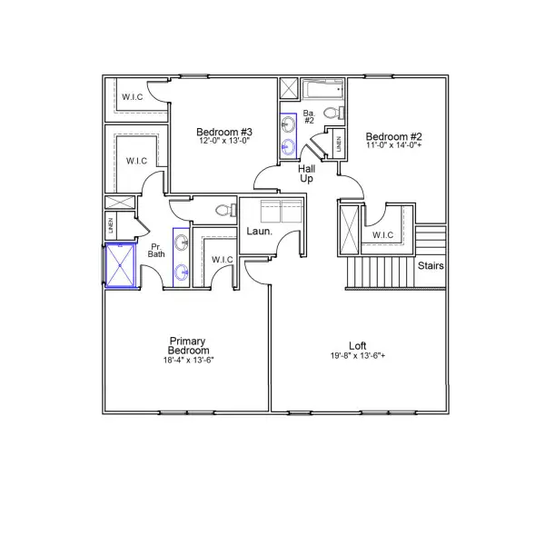 2D floor plan layout of this home in Hidden Springs, Lexington, SC (Image 3).