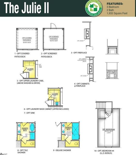 2D floor plan layout of this home in Springwood Grove, Central, SC (Image 3).