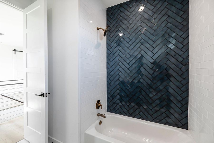 Bathroom featuring shower / bath combination