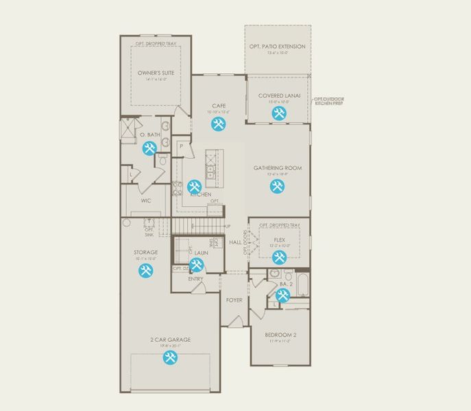 2D floor plan layout for the Mystique Grand by Del Webb in Del Webb Saint Johns, St. Johns, FL (Image 3).