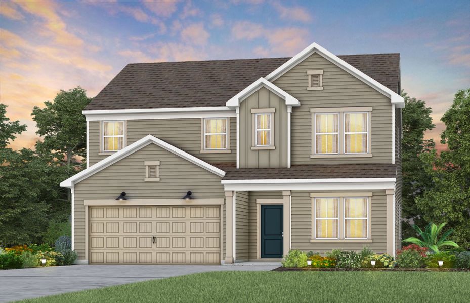 Front exterior of a new home in Cannon Run, Concord, NC, highlighting curb appeal (Image 21).