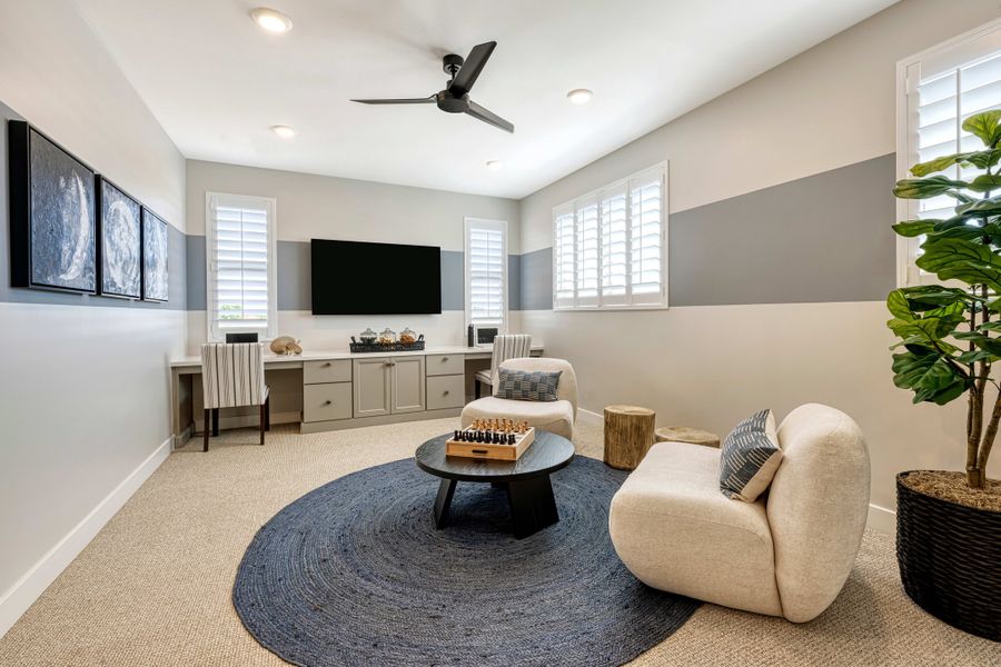 Representative furnished interior of a home built from the Viridian Plan 4004 by Tri Pointe Homes in Waterston Central, Gilbert (Image 9).