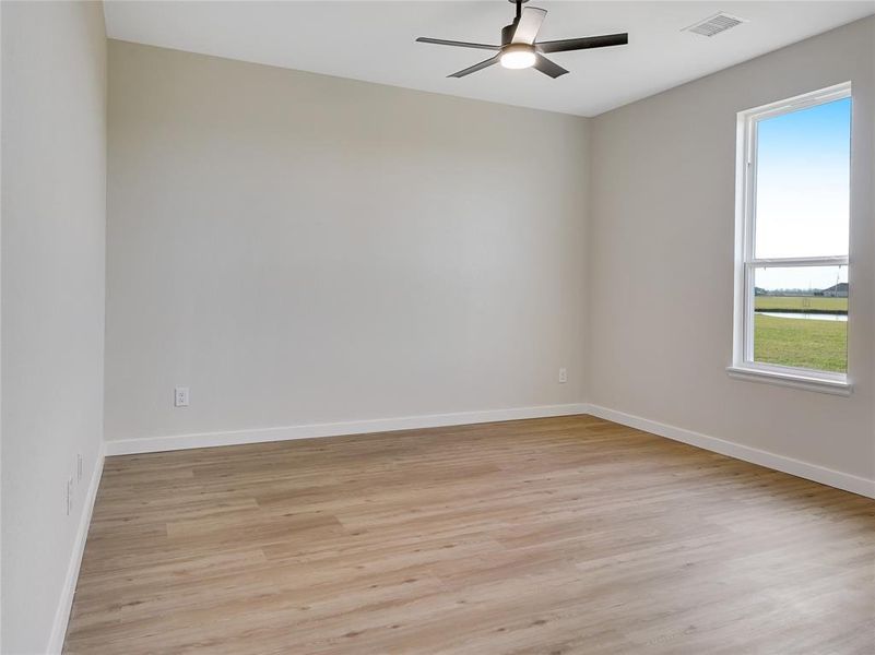 One of the spacious bedrooms