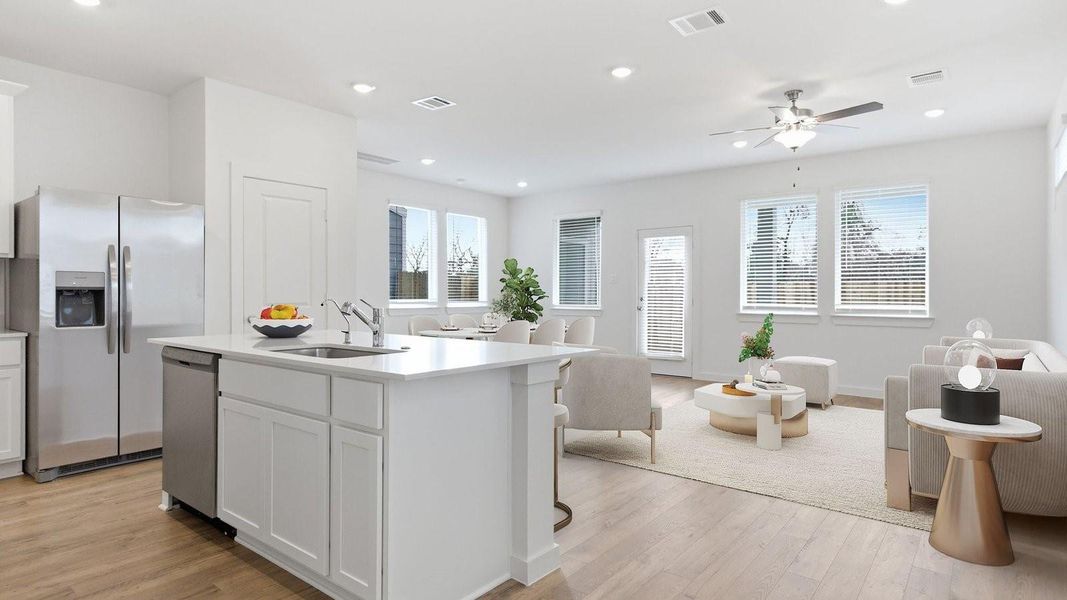 Elevations, exterior/ interior colors, options, available upgrades that require an additional charge, and standard features will vary in each community and subject change without notice. Call for details.