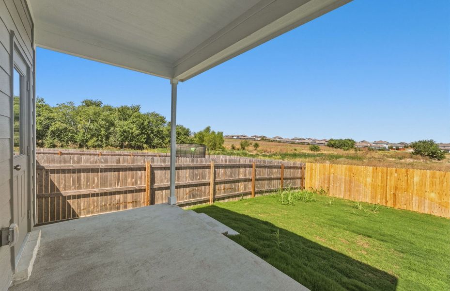 Exterior details and patio area of a home in Sonterra, Jarrell (Image 3).
