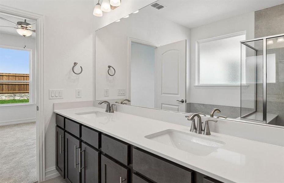 Primary bathroom with double vanity