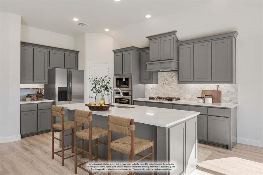 Furnished interior view inside a new home in ArrowBrooke Classic 50, Aubrey (Image 7).