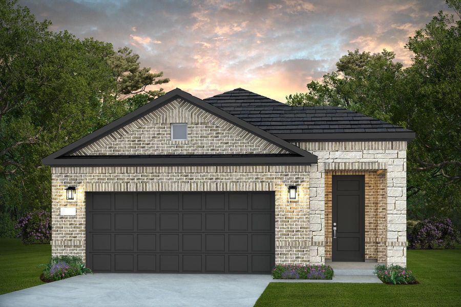 Front exterior of a new home in Del Webb Austin at Lost Pines, Bastrop, TX, highlighting curb appeal (Image 24).