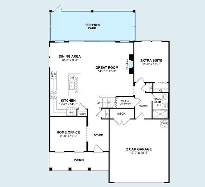 2D floor plan layout of this home in Stono Village, Hollywood, SC (Image 4). 2D floor plan layout of this home in Stono Village, Hollywood, SC (Image 4).