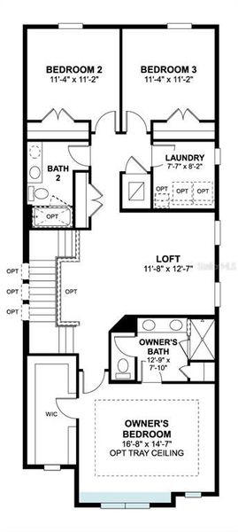 2D floor plan layout of this home in Center Lake on the Park, St. Cloud, FL (Image 3).