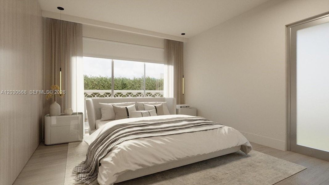 Furnished interior view inside a new home in , Miami Beach (Image 10).
