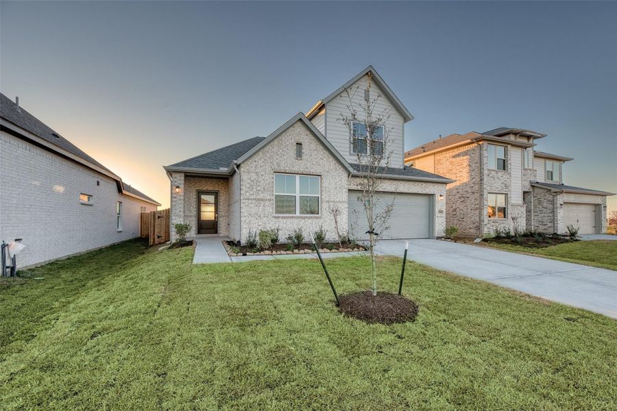 Front exterior of a new home in Aldeana - Paintbrush Collection, Bonney, TX, highlighting curb appeal (Image 24).