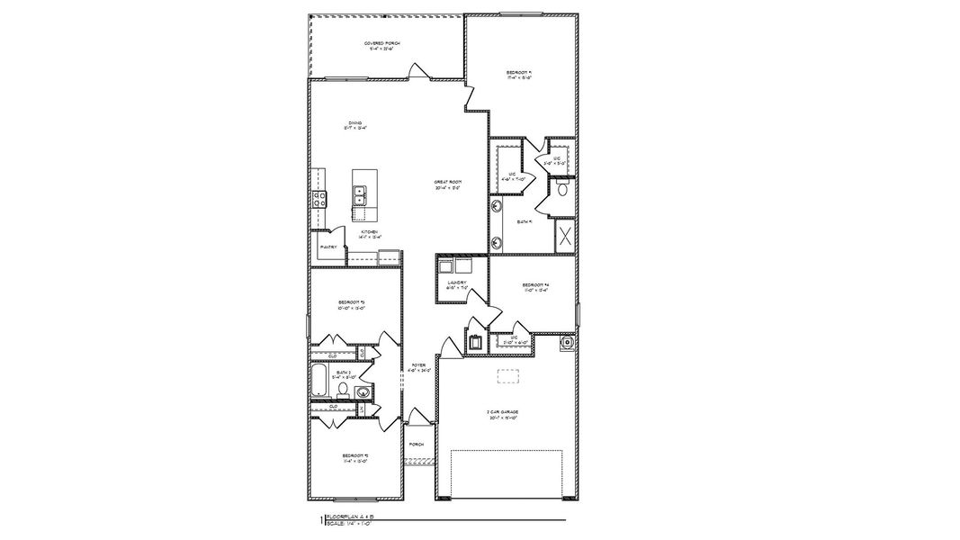 2D floor plan layout for the Delray by D.R. Horton in Caballeros Estates At Hombre, Panama City Beach, FL (Image 3).