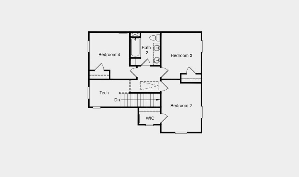 2D floor plan layout of this home in South Oak 40s, Lakewood Village, TX (Image 3).
