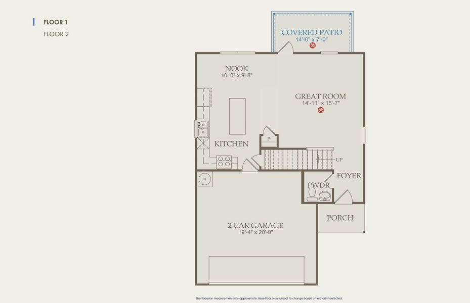 Pierce Floor Plan, Quick Move-In Home, Floor 1