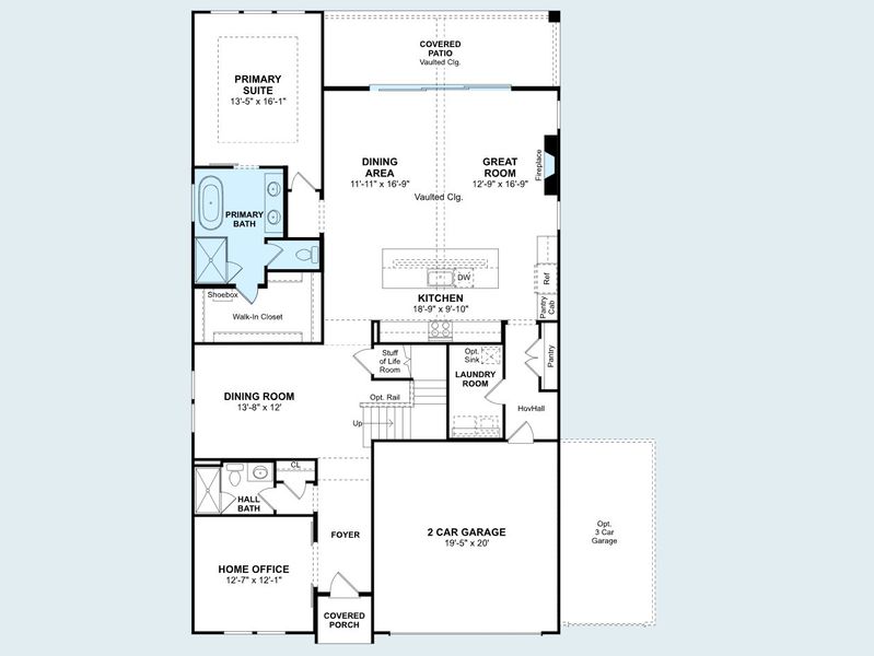 2D floor plan layout of this home in Gateway Parks, Forney, TX (Image 3). 2D floor plan layout of this home in Gateway Parks, Forney, TX (Image 3).