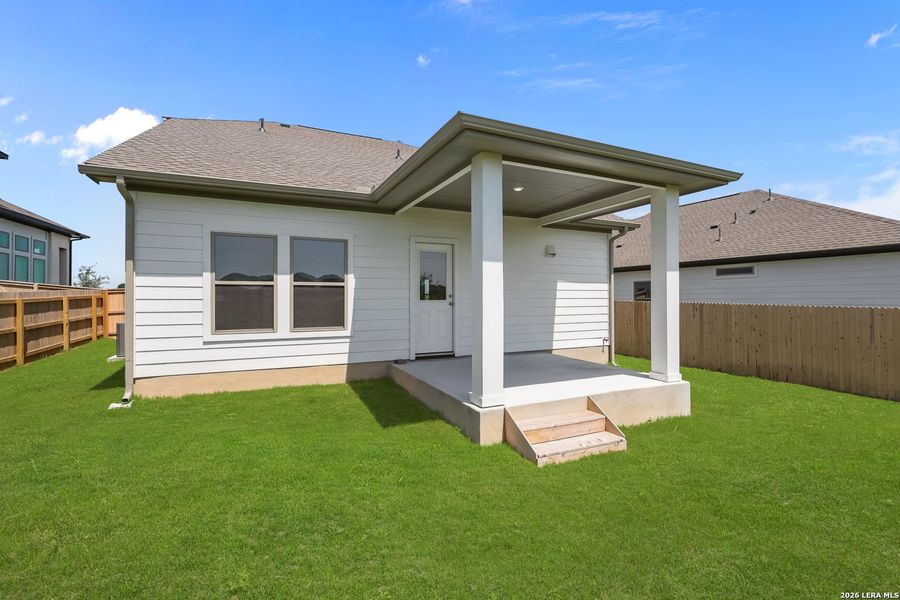 Exterior details and patio area of a home in The Parklands, Schertz (Image 4).