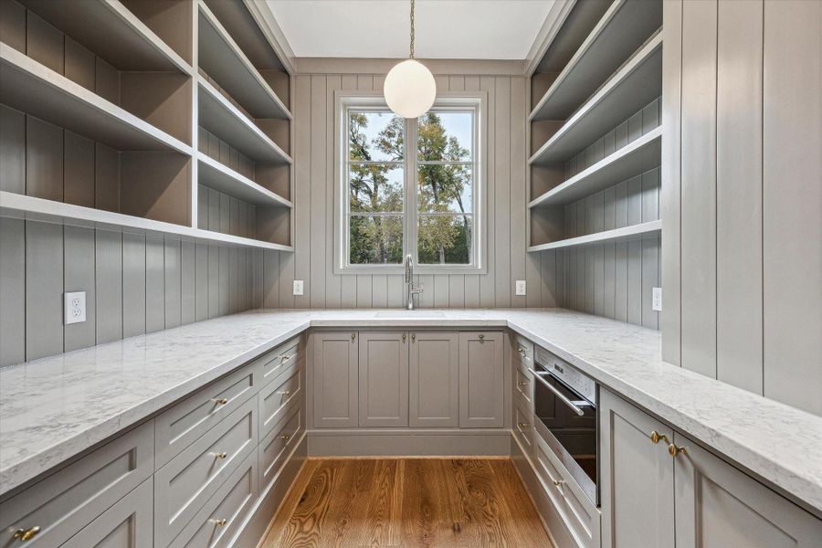 Private Custom Scullery off main Kitchen! Second prep sink, microwave, and abundance of counter space and storage for your small appliances. Private Custom Scullery off main Kitchen! Second prep sink, microwave, and abundance of counter space and storage for your small appliances.