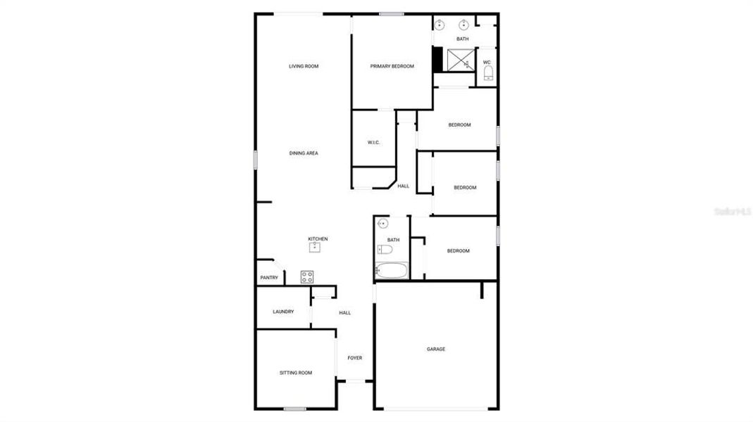 2D floor plan layout of this home in Grand Park, Dunnellon, FL (Image 5).