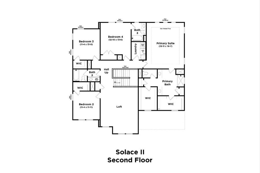 2D floor plan layout for the Solace II by DRB Homes in Richvale Estates, Fairview, TN (Image 8).
