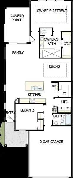 2D floor plan layout of this home in Encore at Chatham Park – Villa Series, Pittsboro, NC (Image 4). 2D floor plan layout of this home in Encore at Chatham Park – Villa Series, Pittsboro, NC (Image 4).