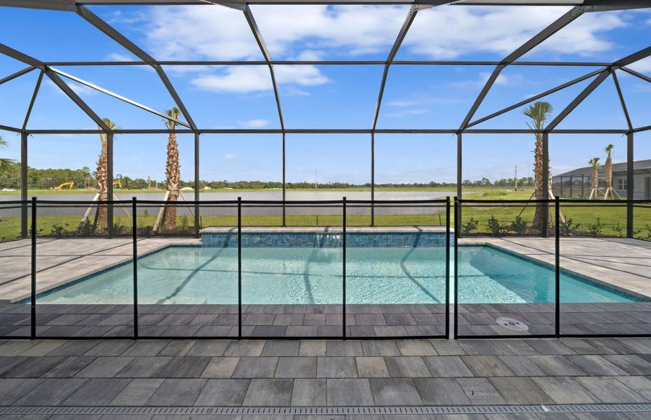Exterior details and patio area of a home in Del Webb Oak Creek, North Fort Myers (Image 19).