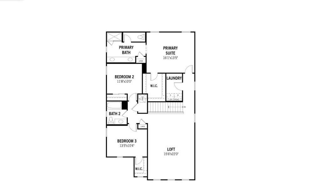 2D floor plan layout for the Pecan by Mattamy Homes in Baker Farms, Phoenix, AZ (Image 4).
