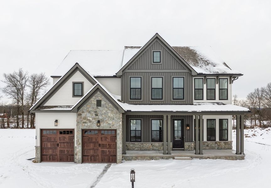 Representative exterior photo of a completed home built from the Hawthorne by Keystone Custom Homes in McLean South Shore, Belmont, NC (Image 20).