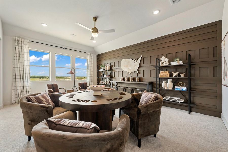 Representative furnished interior of a home built from the Sawgrass by Ashton Woods in Lagos Reserve, Manor (Image 15). Representative furnished interior of a home built from the Sawgrass by Ashton Woods in Lagos Reserve, Manor (Image 15).