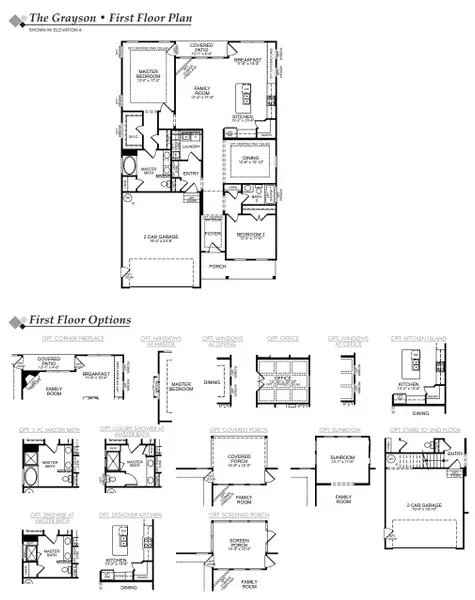 2D floor plan layout for the Grayson by Eastwood Homes in Secrest Meadows, Monroe, NC (Image 3).