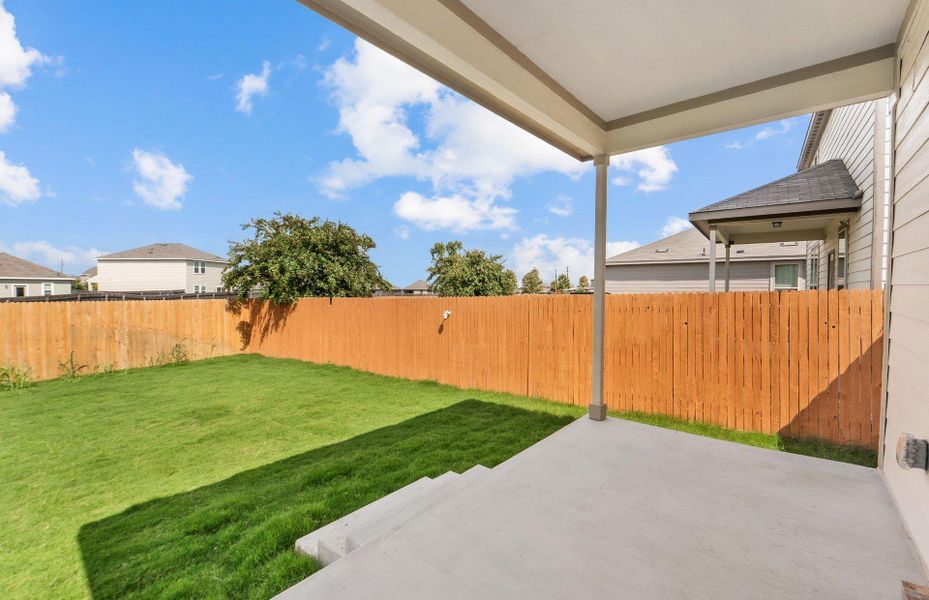 Exterior details and patio area of a home in Sonterra, Jarrell (Image 26).