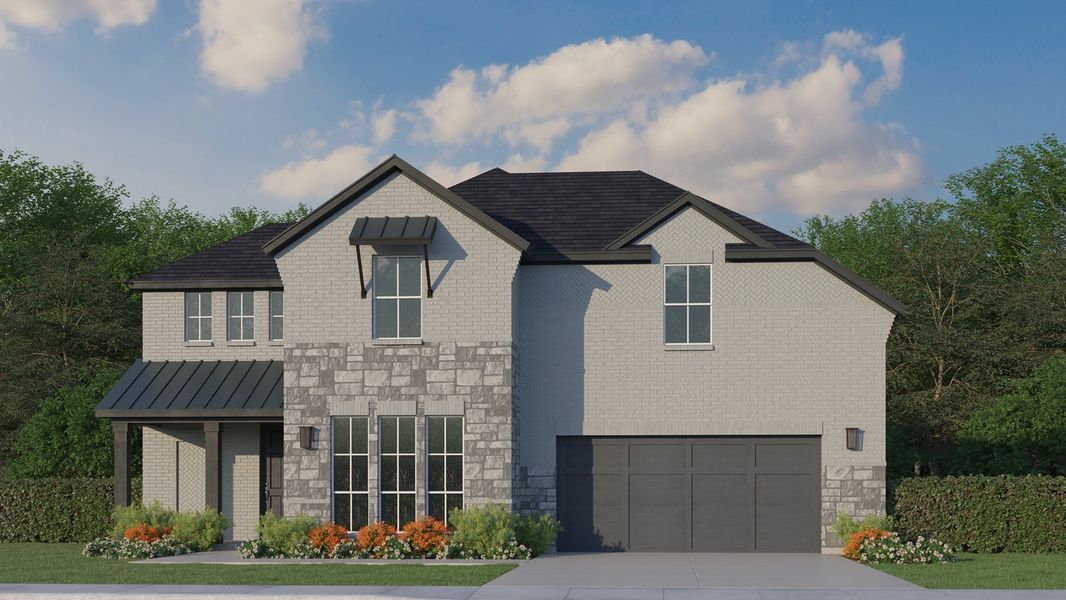 Plan 1687 Elevation D with Stone