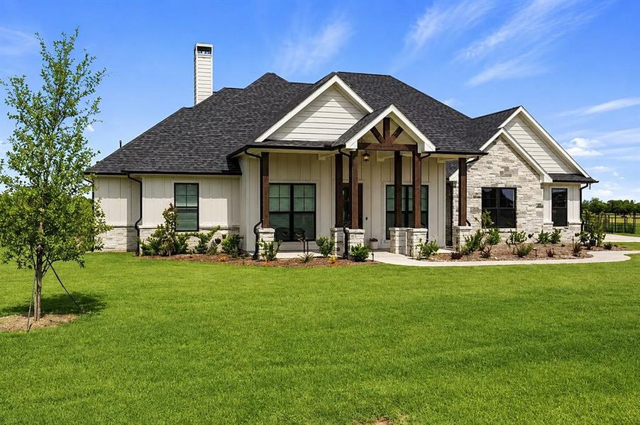Front exterior of a new home in , Caddo Mills, TX, highlighting curb appeal (Image 2). Front exterior of a new home in , Caddo Mills, TX, highlighting curb appeal (Image 2).