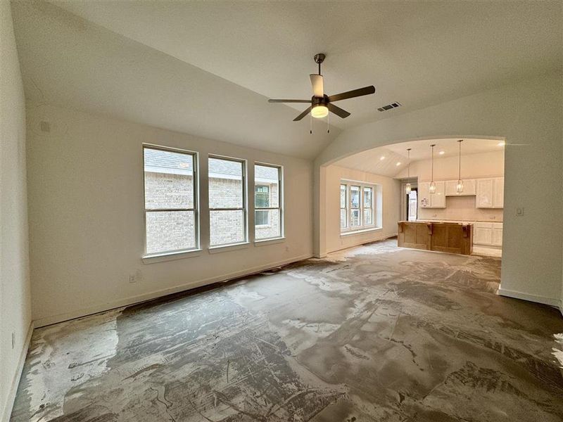 This family room is expansive for that sectional and much more!