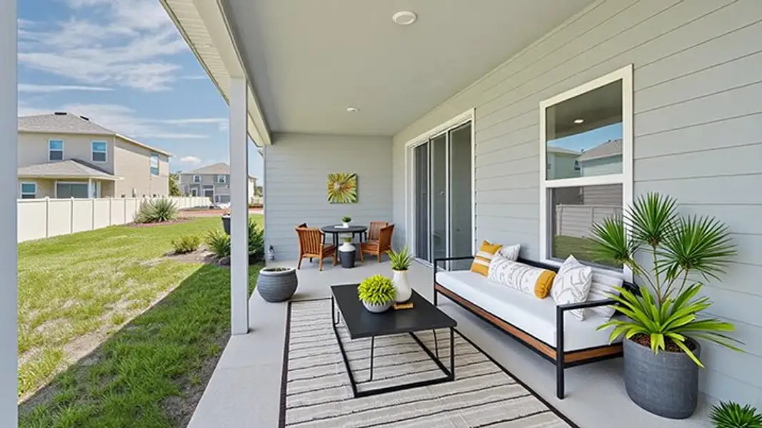 Representative exterior details of a home built from the LANTANA by D.R. Horton in Buchanan Trails, Newberry (Image 4).