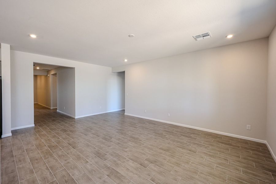 A large empty room. A large empty room.