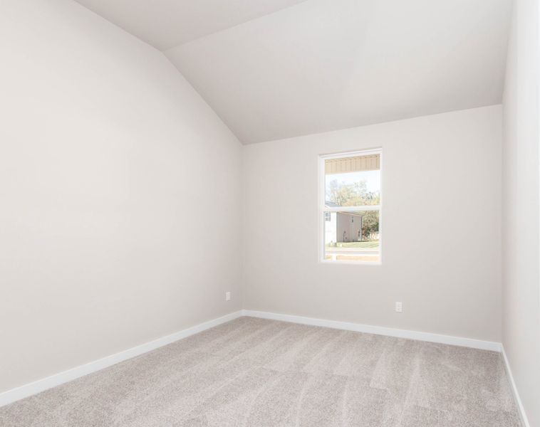 12-Ft x 11-Ft Bedroom #3 with Vaulted Ceilings. Pictures are of a similar floorplan that was built previously. Representation ONLY. Buyer/Buyer's Agent to verify selections. 12-Ft x 11-Ft Bedroom #3 with Vaulted Ceilings. Pictures are of a similar floorplan that was built previously. Representation ONLY. Buyer/Buyer's Agent to verify selections.