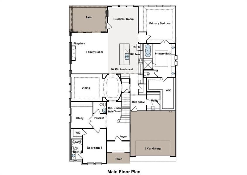 2D floor plan layout of this home in Highland Crossing, Celina, TX (Image 3). 2D floor plan layout of this home in Highland Crossing, Celina, TX (Image 3).
