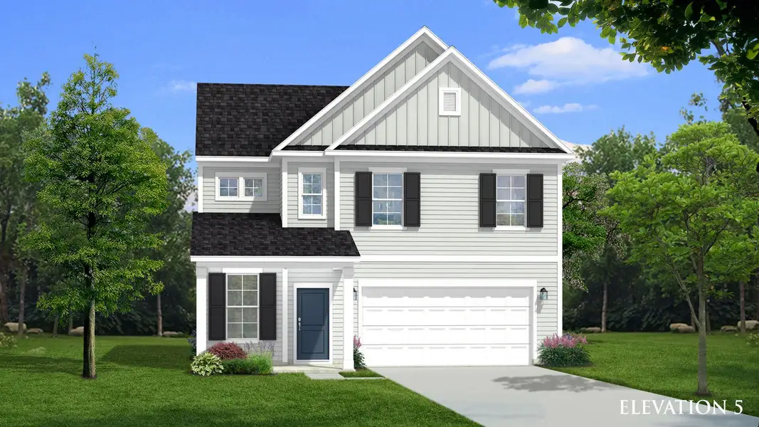 Front exterior of a new home in Creekside at Andrews, Summerville, SC, highlighting curb appeal (Image 1). Front exterior of a new home in Creekside at Andrews, Summerville, SC, highlighting curb appeal (Image 1).