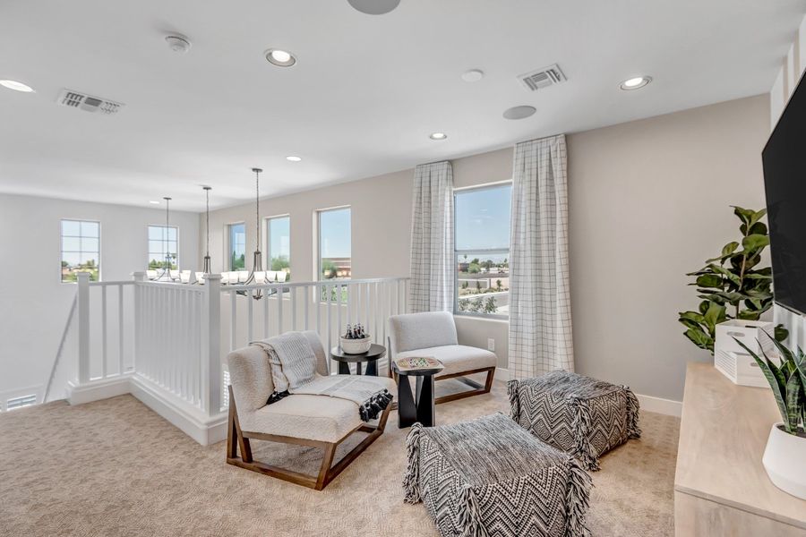 Furnished interior view inside a new home in Icon at Thunderbird, Glendale (Image 32). Furnished interior view inside a new home in Icon at Thunderbird, Glendale (Image 32).