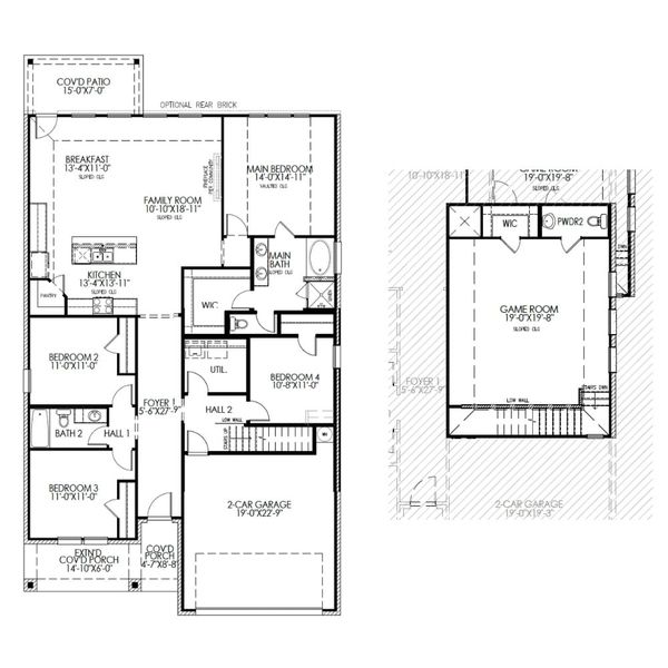 2D floor plan layout for the The Elm by Lillian Custom Homes in Brahman Ranch, Venus, TX (Image 6). 2D floor plan layout for the The Elm by Lillian Custom Homes in Brahman Ranch, Venus, TX (Image 6).