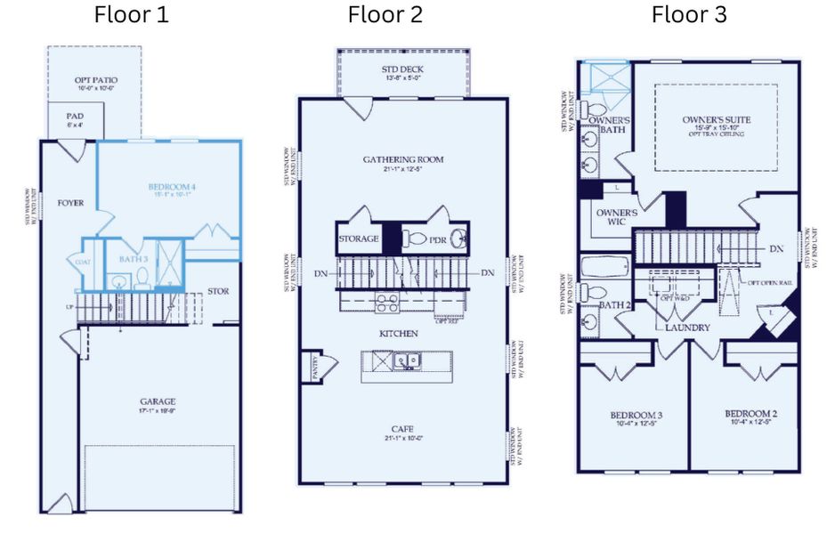 Floor Plan Level 1, Level 2 and Level 3