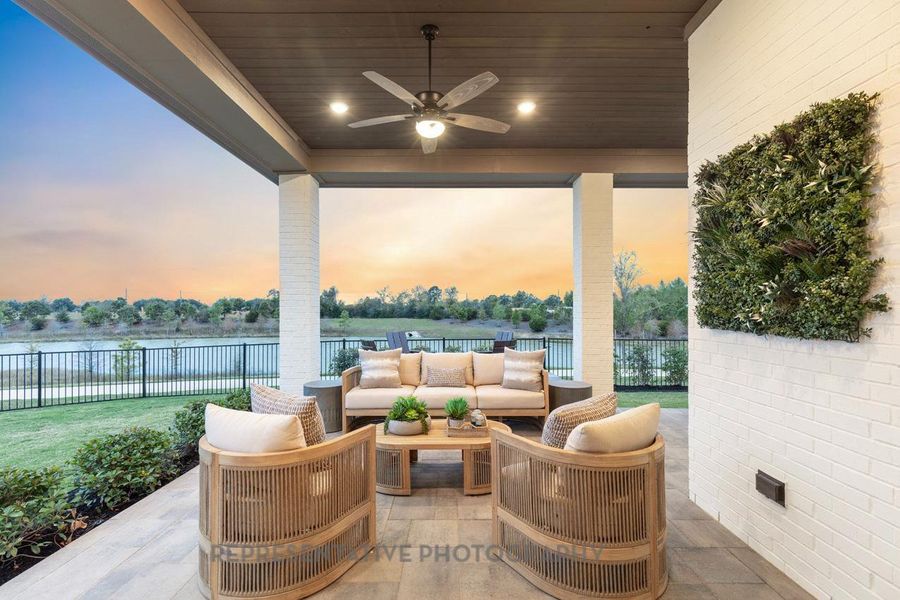 Exterior details and patio area of a home in Bridgeland, Cypress (Image 3).