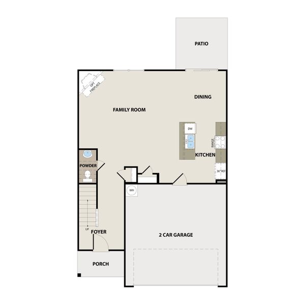 2D floor plan layout for the The Morris by RTS Homes in Lakeside at Fifteen West, Hinesville, GA (Image 3).