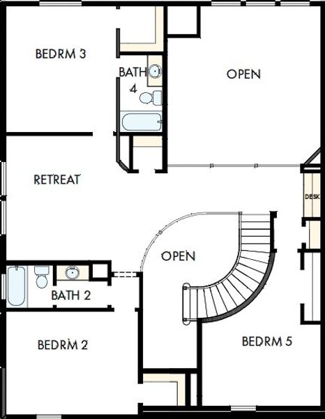 2D floor plan layout of this home in Terraces – Classics, Rockwall, TX (Image 3). 2D floor plan layout of this home in Terraces – Classics, Rockwall, TX (Image 3).